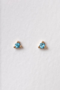 Rachel Reid Mini Birthstone Stud Earring | Blue Topaz