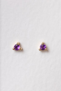 Rachel Reid Mini Birthstone Stud Earring | Amethyst 