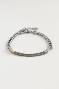 Rene Escobar Inc. Chantal ID Bracelet | Sterling Silver | Black Diamonds