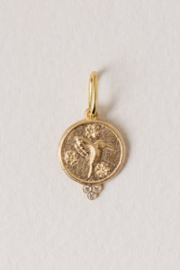 Erica Molinari Small Round Hummingbird Diamond Charm