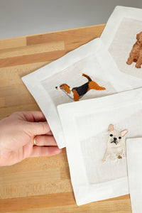 Lettermade Linen Cocktail Napkin | Dachshund Cadeau