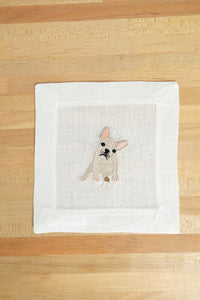 Lettermade Linen Cocktail Napkin | French Bulldog Cadeau