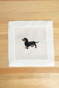 Lettermade Linen Cocktail Napkin | Dachshund Cadeau