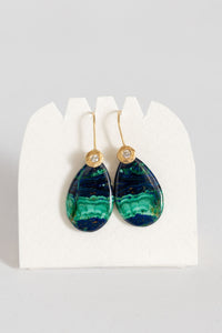 Page Sargisson 18k Gold & Diamond Hook Earrings | Malachite