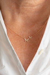 Liven Co. 14K Gold Double Butterfly Necklace