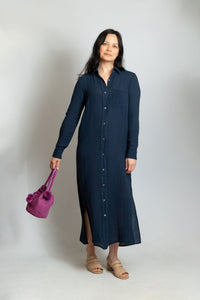 Félicité  Boyfriend Maxi Dress | Navy Cadeau