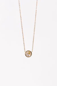 Miles McNeel Small Circle Pendant Necklace 14k Gold | Yellow Sapphire