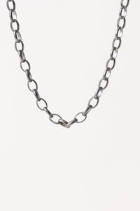 Erica Molinari Small Oval Chain Oxidized Sterling Silver