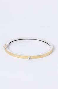 Rene Escobar Yellow Gold and Sterling Silver Juanita Bangle Bracelet